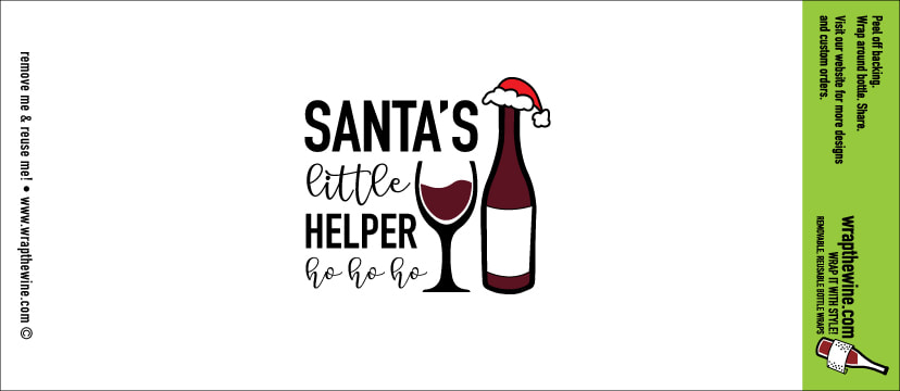 Santa's Little Helper wine wrap